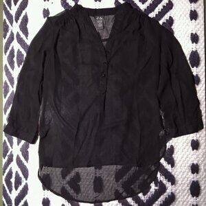Dots Black Button Down Blouse